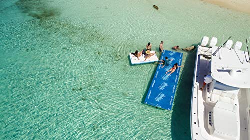 Airhead Watermat Air Inflatable Deck, 8 Ft. W Pump, White/Blue
