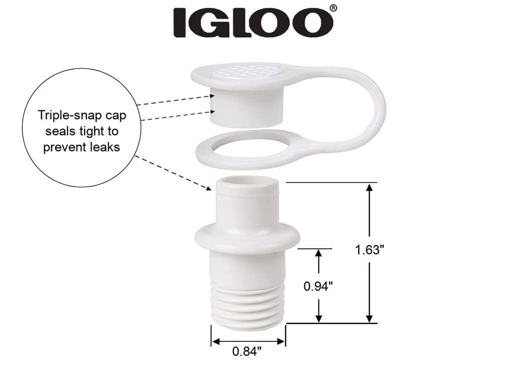 Igloo Cooler Replacement Standard Triple Snap Drain Plug (2Pk)