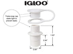 Igloo Cooler Replacement Standard Triple Snap Drain Plug (2Pk)