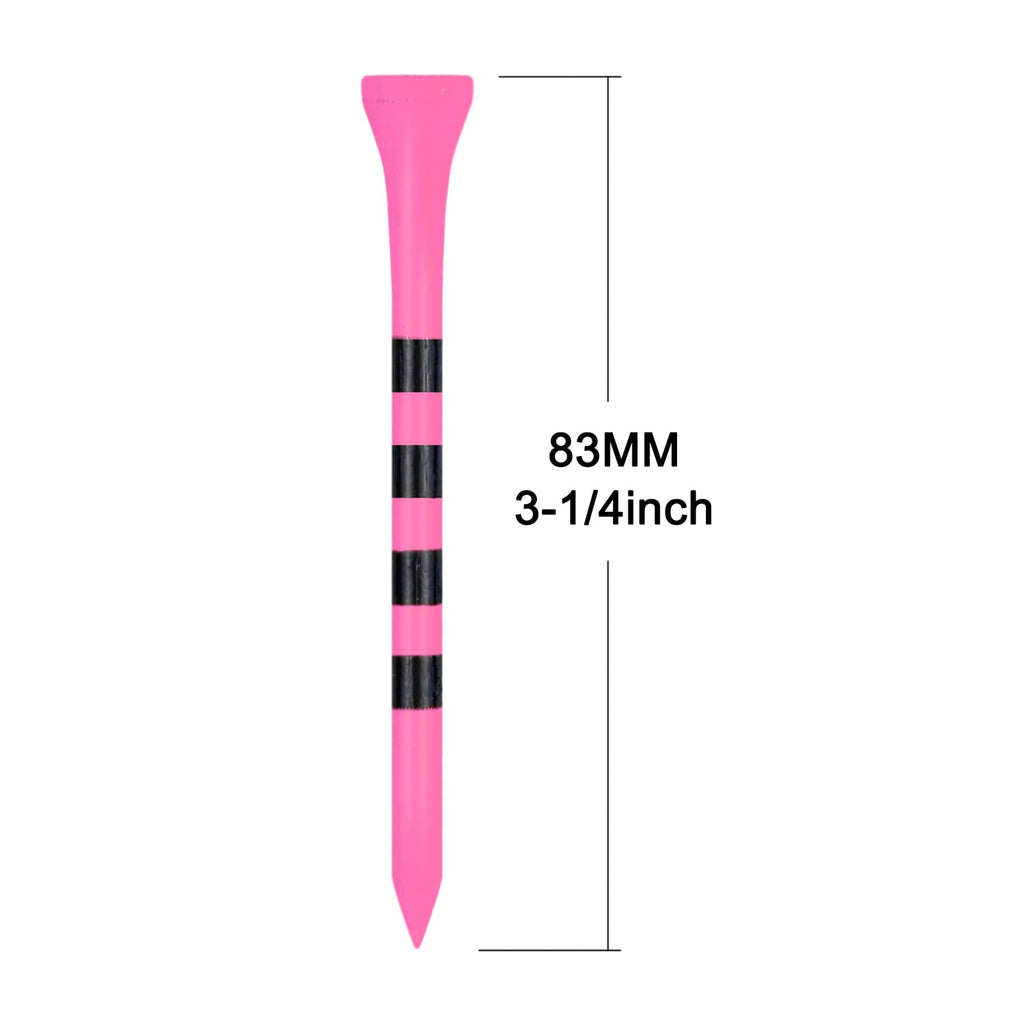 Zivisk Wooden Golf Tees 3-1/4 Inch 100 Count, 3.25'' Long Golf Wood Bamboo Tees For Women (Pink,83Mm)