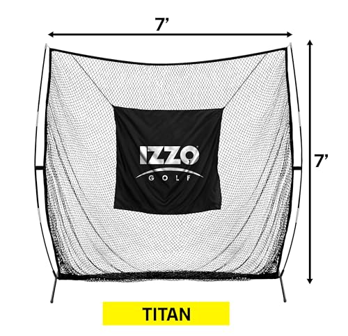 Izzo Titan 7Ft X 7Ft Golf Practice Hitting Net - Golf Hitting Net For Your Home Or Backyard,Black