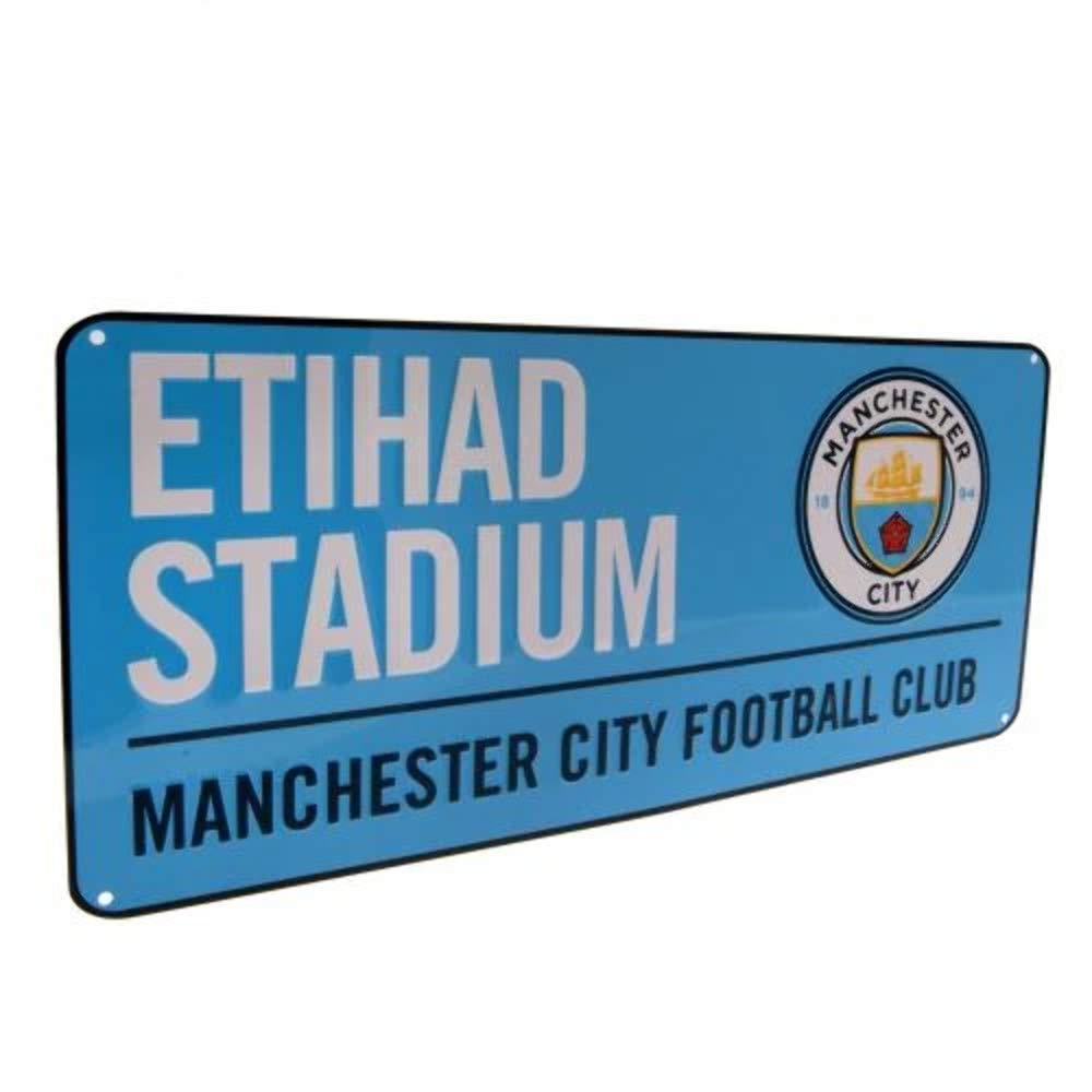 Manchester City F.C. Unisex Official Colour Street Sign, Multi-Colour, One Size UK