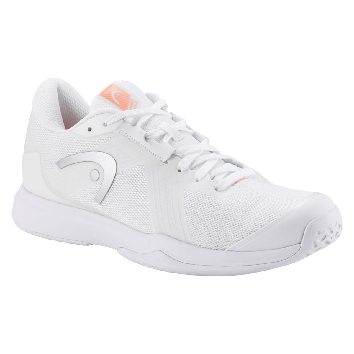 HEAD Sprint Team 4.0 Womens Tennis Shoes, White/Coral, 7.5