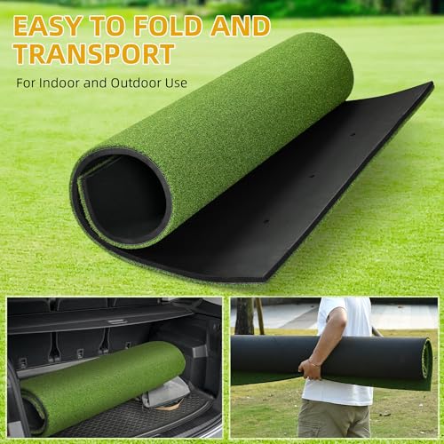 Shopsource Golf Mat, 5  4ft Golf Hitting Mat for Indoor Outdoor, Top-Notch Artificial Turf Practice Mats with 9 PU Golf Balls+3