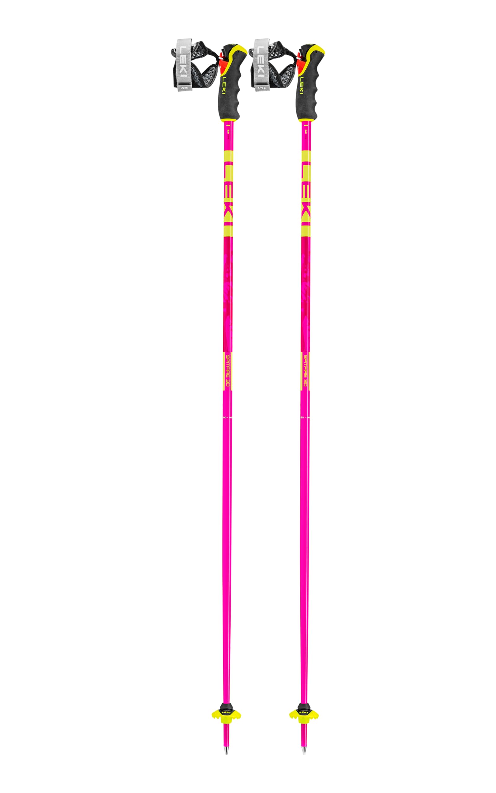 LEKI Spitfire 3D Lightweight Aluminum Ski Poles for Alpine Skiing - Neonmagenta-Neonyellow-Berry - 110 cm