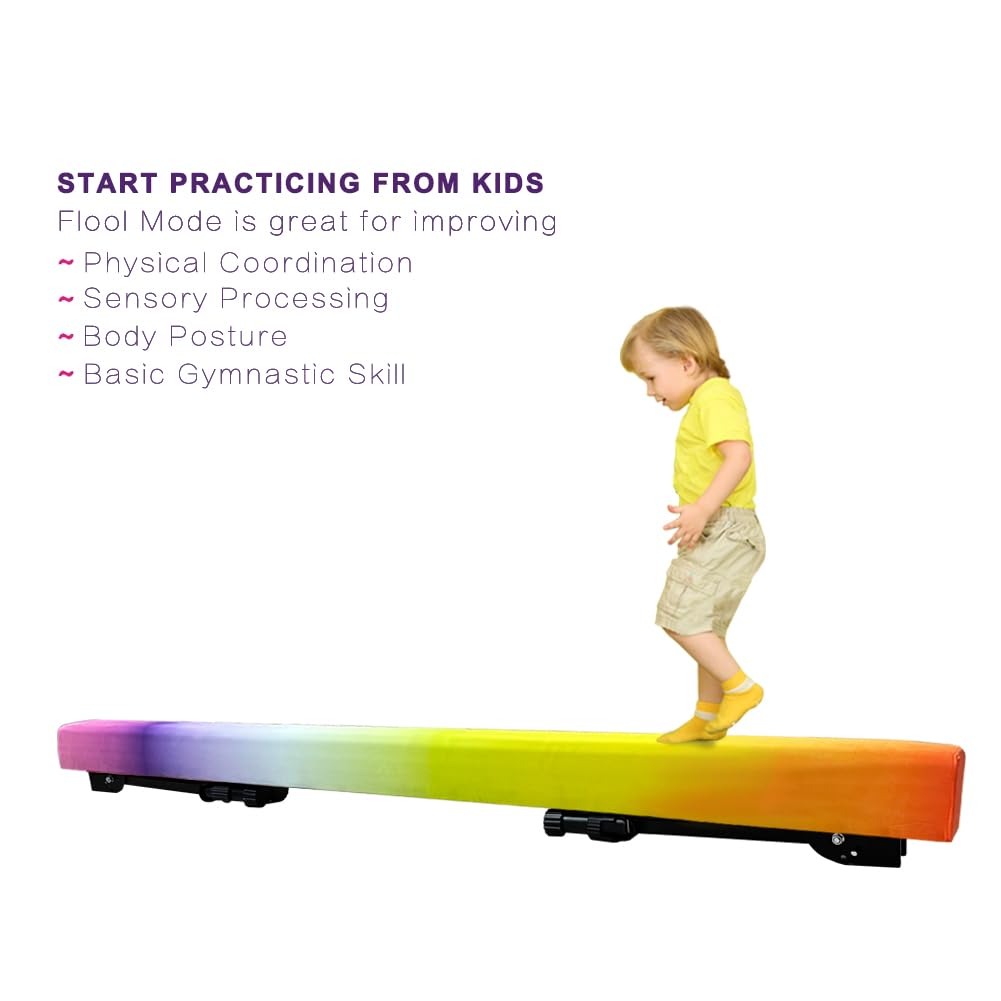 86 York 8Ft Gymnastics Balance Beam, High And Low Floor Beam Gymnastics Equipment For Kids/Adults,Gymnastics Beam For Training,P