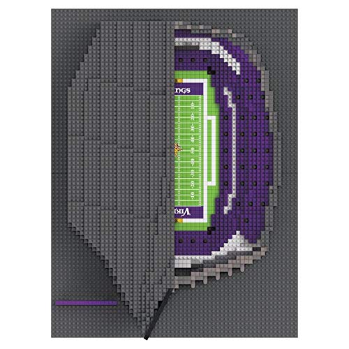 FOCO NFL Minnesota Vikings 3D Brxlz Stadium Building Blocks Set, Team Color, One Size