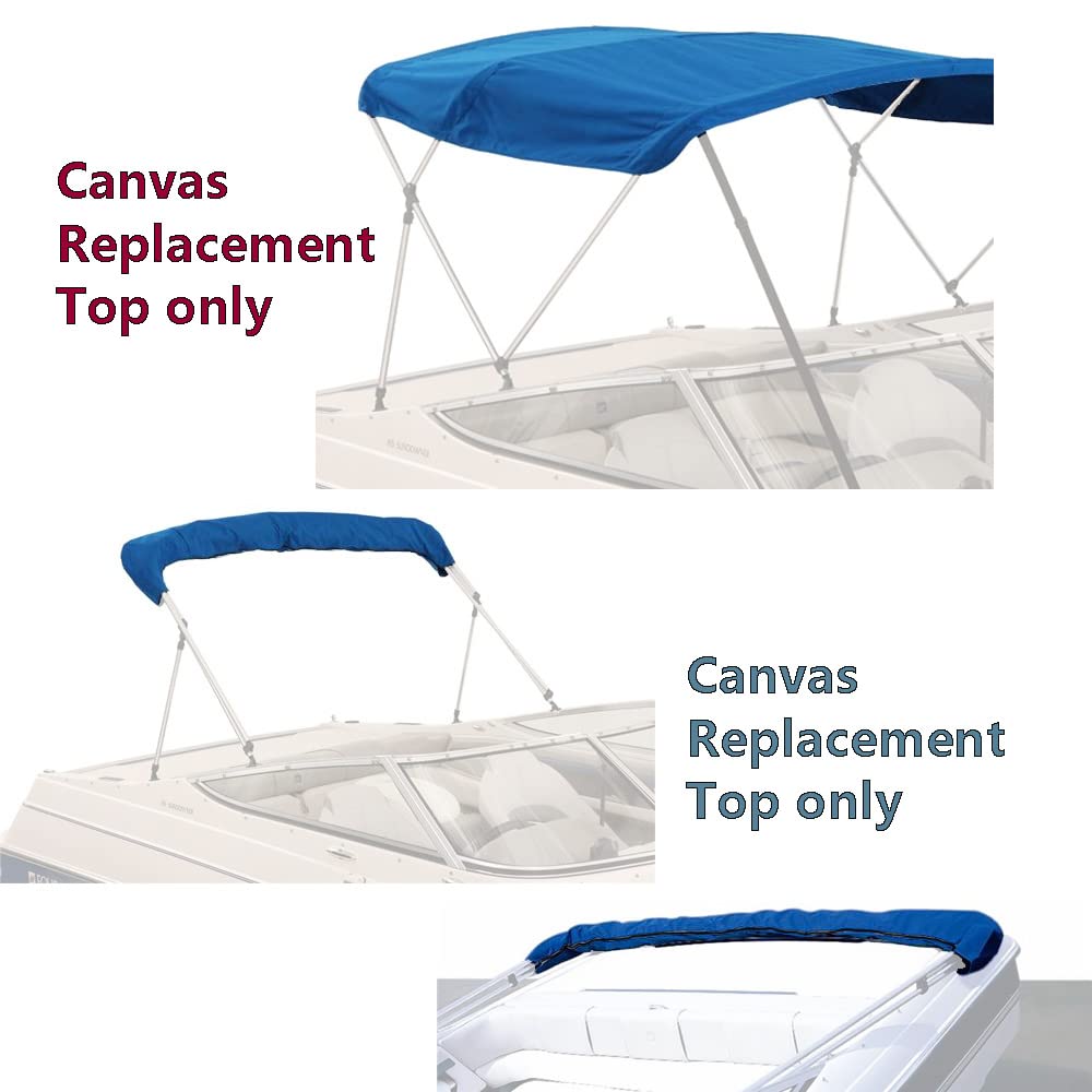Savvycraft 4 Bow Bimini Replacement Top Canvas Cover 4 Bow 96'' L 54''-60'' W Blue Color