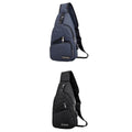 Ujeavette 2Pcs Fashion Men Sling Chest Bag Shoulder Bag Usb Port Daypack Outdoor