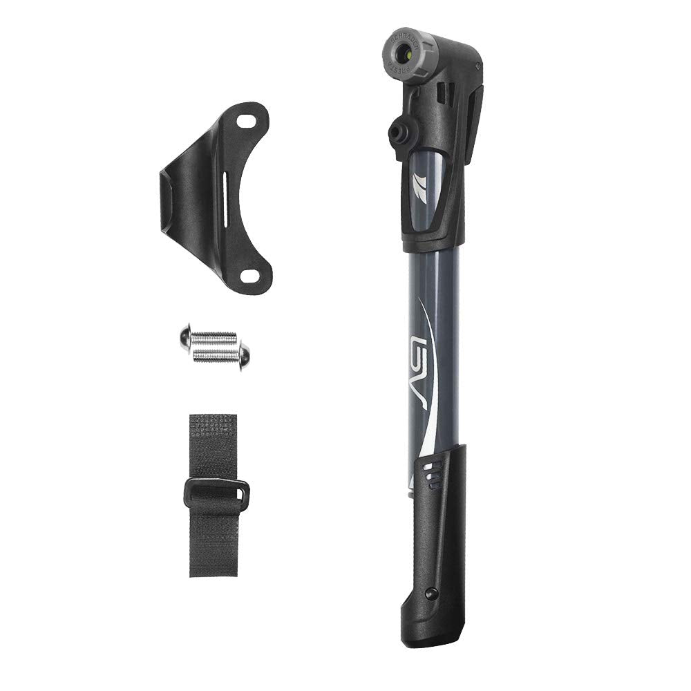 Bv Mini Bike Pump Portable Frame Pump, 120Psi High Pressure - Smart Valve Fits Presta & Schrader