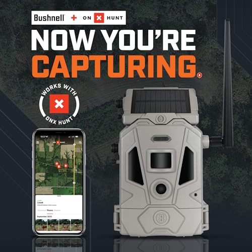 Bushnell Cellucore 20 Solar Trail Camera, Dual Sim Low Glow Hunting Game Camera With Detachable Solar Panel Works With Onx Hunt
