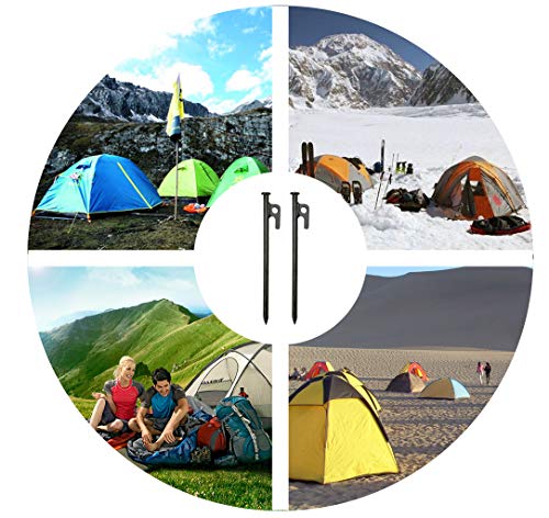 8 Pack Tent Stakes Heavy Duty 12 Inch Steel Tent Pegs For Camping Unbreakable And Inflexible