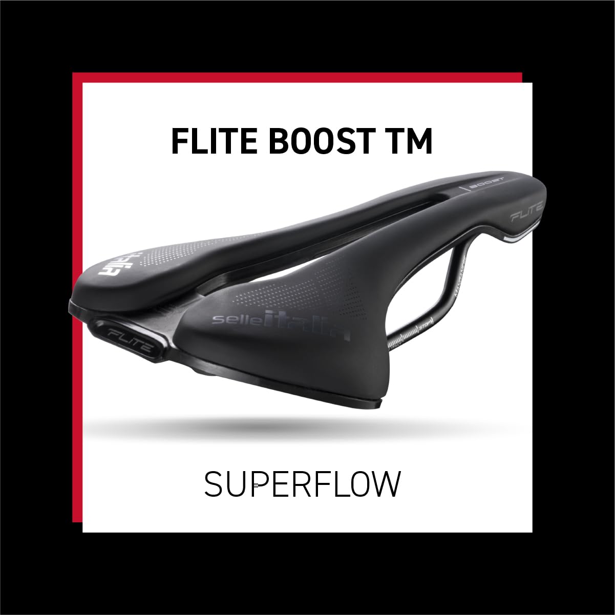 Selle Italia, Flite Boost Superflow Tm, L, Road, Mtb, And Gravel Bike Saddle - For Men And Women, 248 X 145Mm, 242G