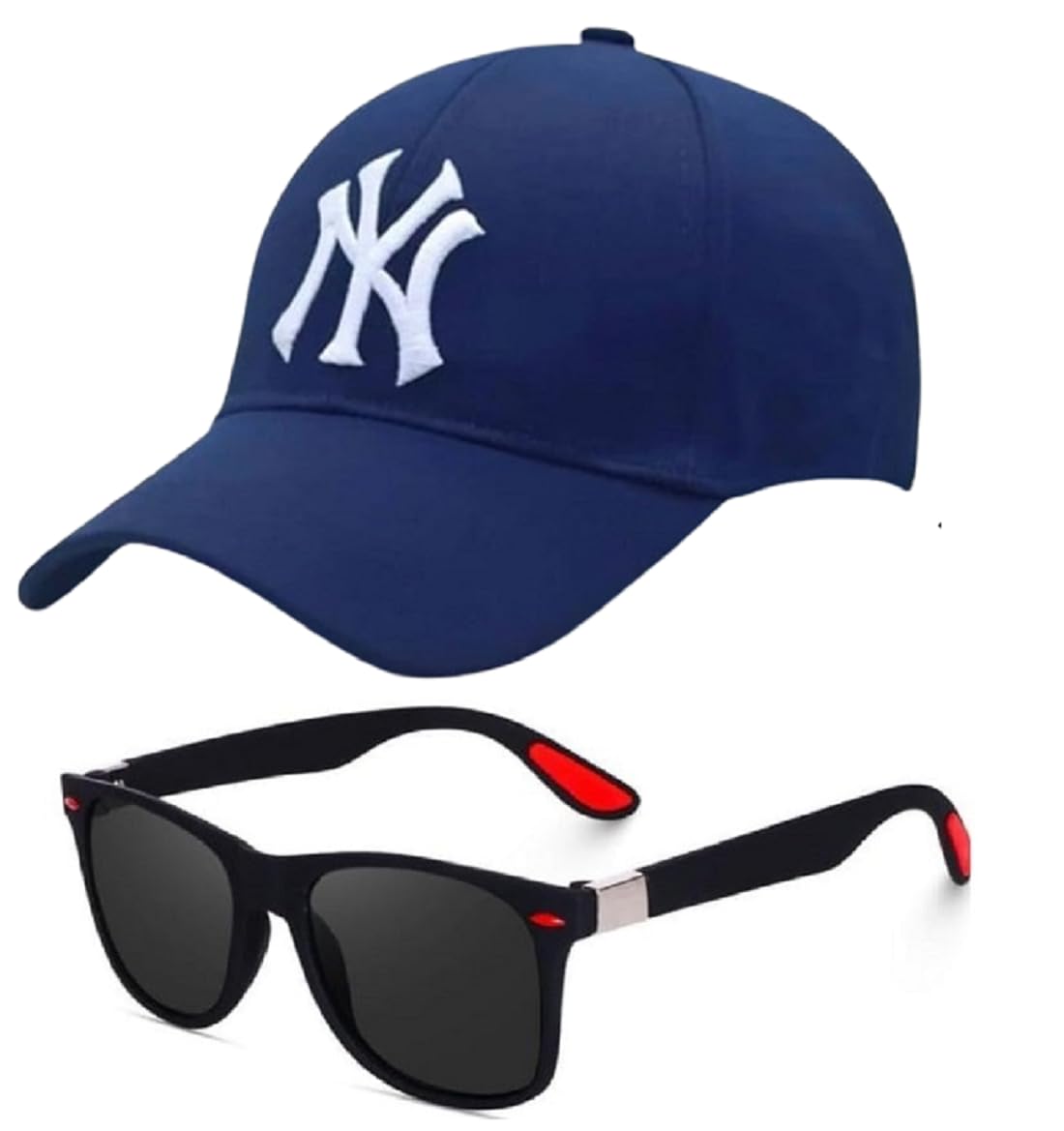 Fy Lane Stylish Adjustable Baseball Cap For Men And Women, Embroidered Cap And Sunglsess Unisex For Summers (In, Alpha, Free Siz