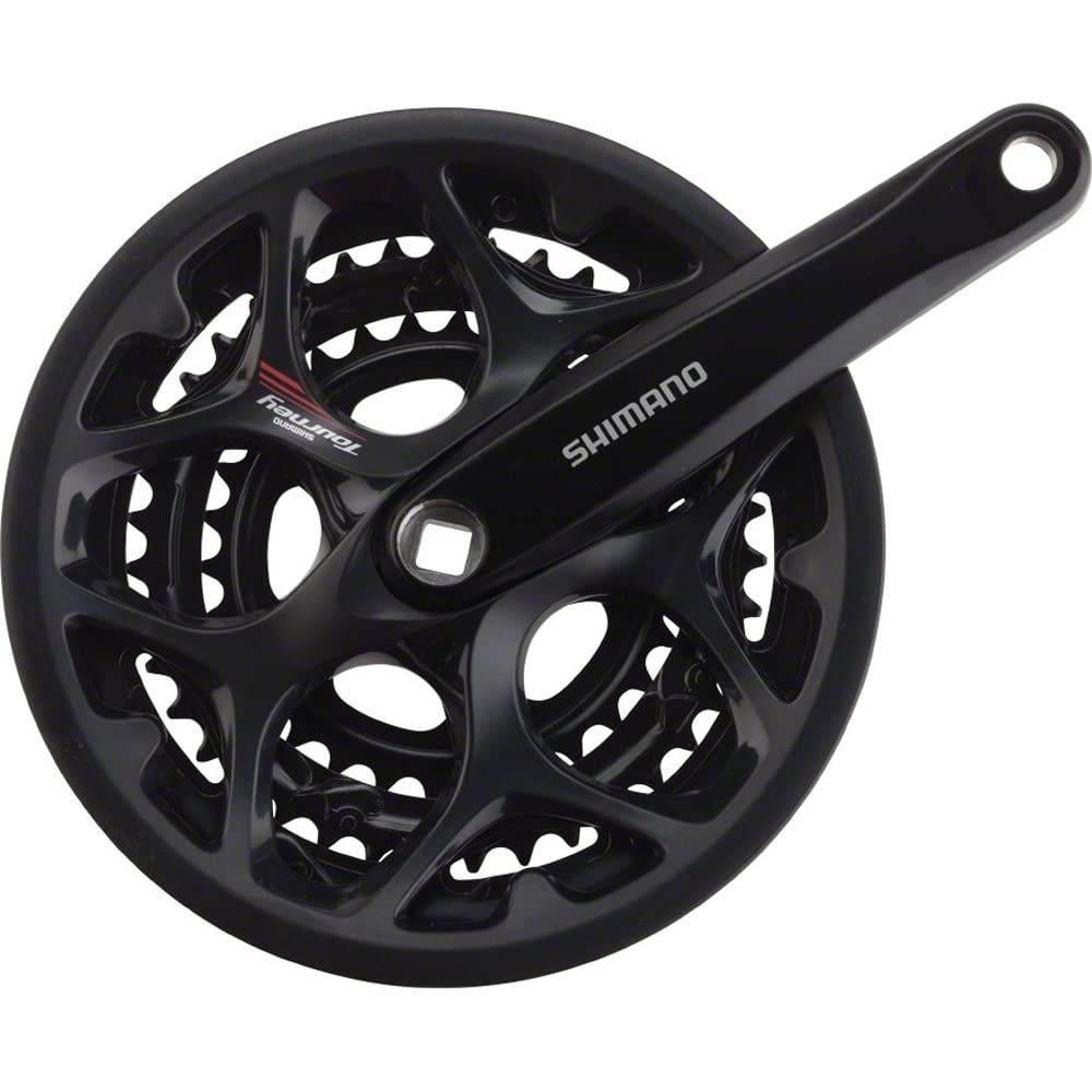 Shimano Tourney Fc-A073 Crankset - 170Mm, 7/8-Speed, 50/39/30T, Riveted, Square Taper Jis Spindle Interface, Black