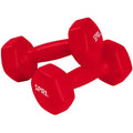 SPRI Deluxe Vinyl Coated Dumbbell Set (Red) - 6 lbs, Set of 2, Hand Weights for Muscle Toning, Step Aerobics, Strength Training,