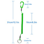 Lix&Rix Stretchy Key Bungee Cord Lanyards Leash Rpoe For Torch Fishing Tool, Green 3Pcs