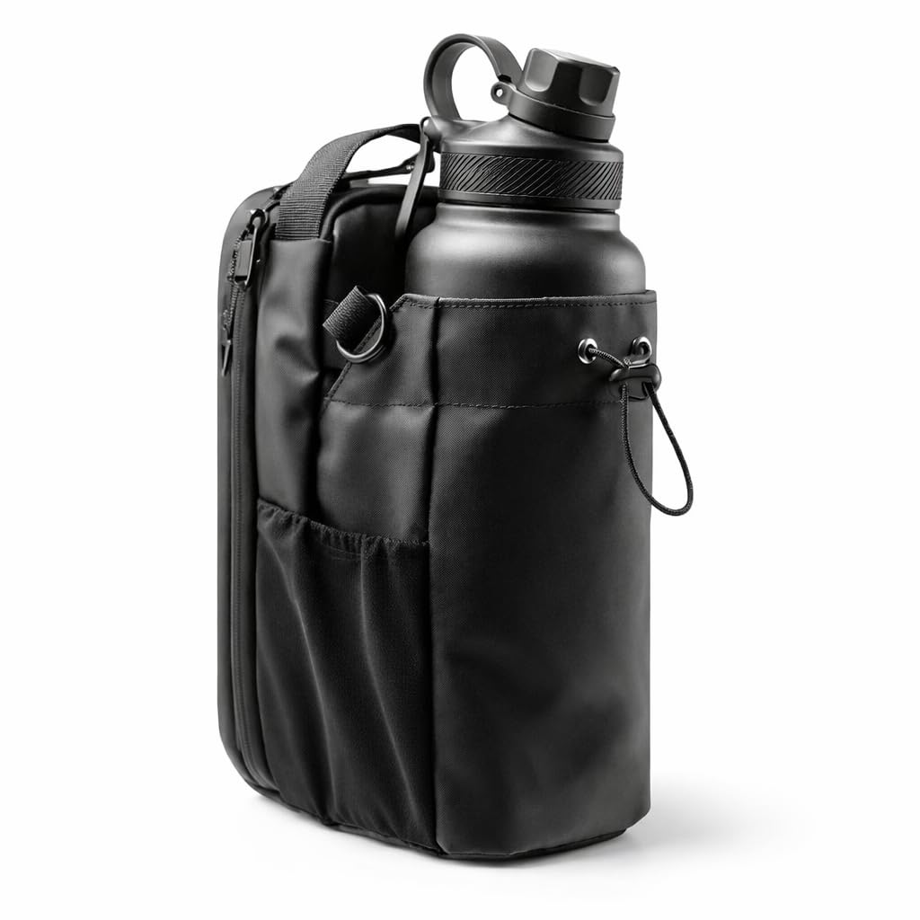 Dranz Magnetic Gym Water Bottle Holder Bag Unisex Compact Sports Pouch, Rapid Magnetic Bottle Bag With Secure Zip Pockets, For G