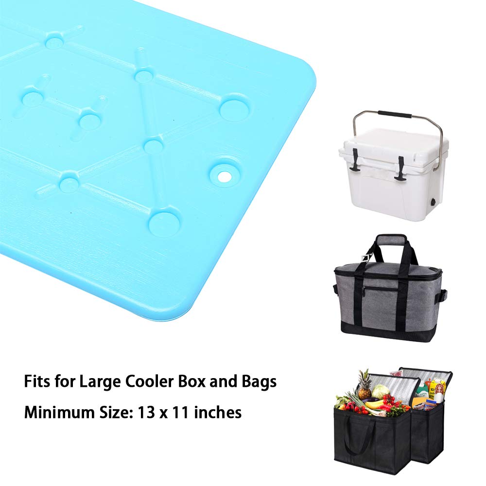 Tapleap Xl Large Ice Packs For Coolers - Slim Freezer Packs For Camping- Long Lasting Reusable Dry Ice Blocks, 13 X 10 X 0.5 Inc