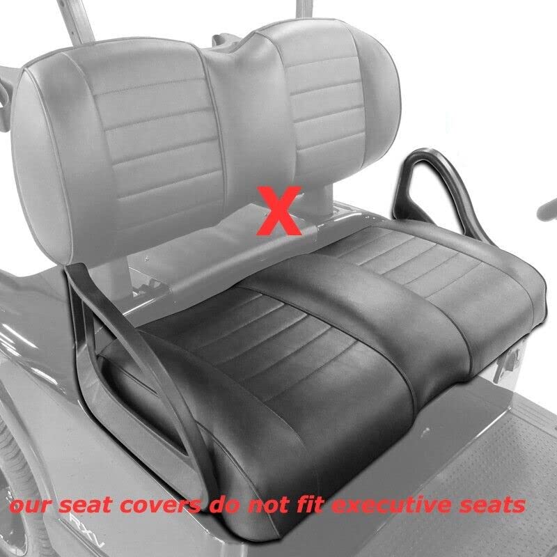 Huskey Parts Company 2Pcs Brown Golf Cart Seat Cover Diamond Stitching For Club Car Ds 2000.5-2013, Marine Grade Vinyl, Custom F