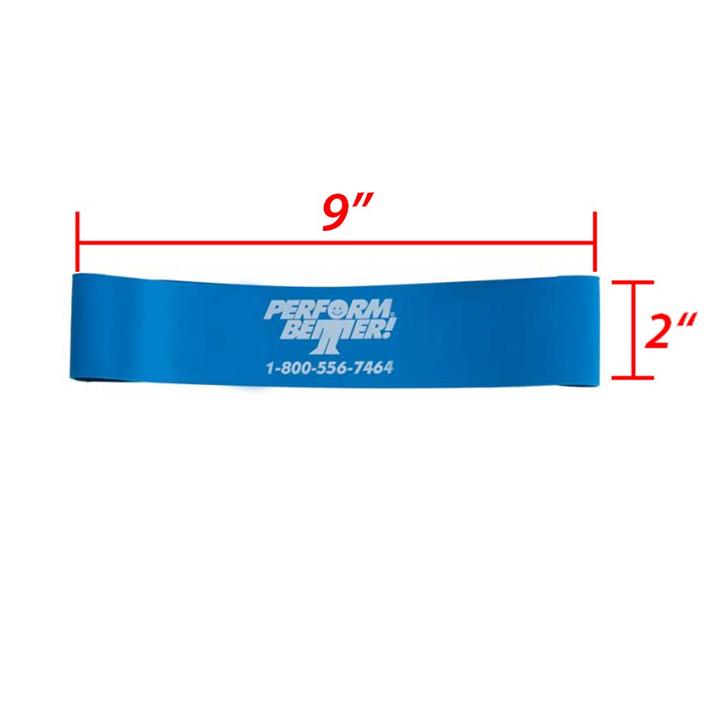 Perform Better Exercise Mini Band, Blue-Heavy - Set Of 10 (Exercise Guide Included)