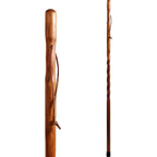 Brazos Handcrafted Wood Walking Stick, Twisted Pine, Trekker Style Handle, For Men & Women, Made In The Usa, Brown, 55''