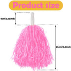 Hooshing 12Pcs Pink Pom Poms Cheerleading Plastic Cheer Pompoms With Handles For Team Spirit Sports Party Dance