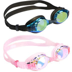 Aegend 2 Pack Kids Goggles, Swimming Goggles For Kids Age 4-16 Boys And Girls Youth, Anti-Fog Pool Goggles, Blue Black & Crisp P