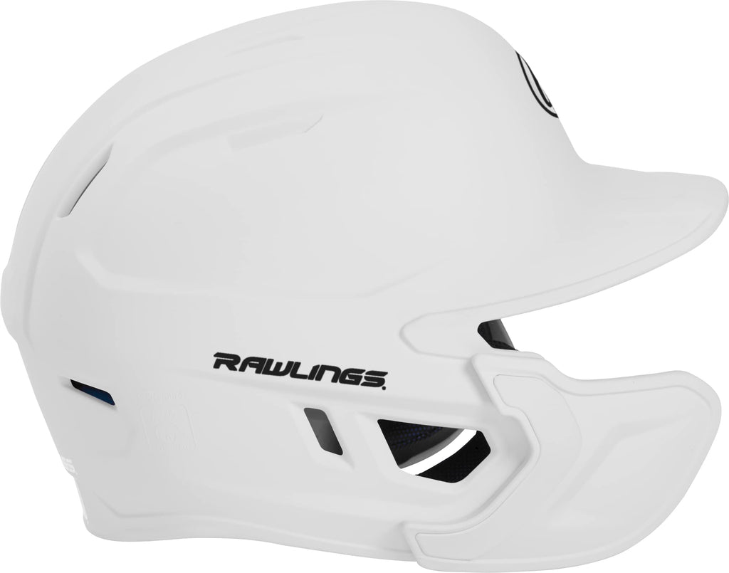 Rawlings Mach 1-Tone Right Batting Helmet W/ Adjustable Face Guard Left Handed Adjustable, Jr, White