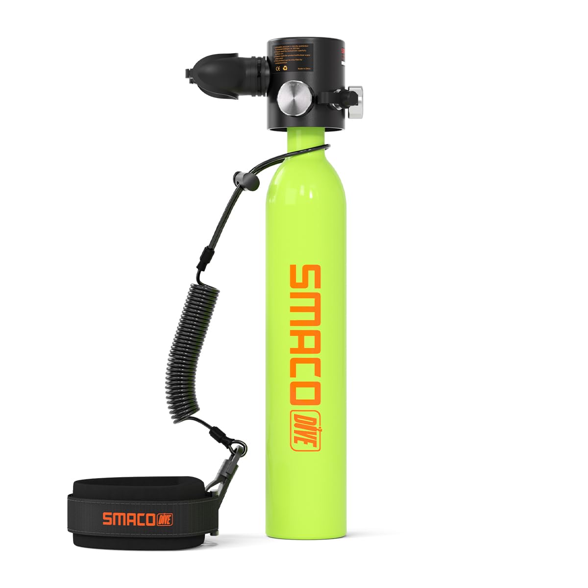 SMACO Mini Scuba Tank 0.5L Reusable Portable Diving Tank & Emergency Pony Bottle Air Suitable for Freediving, Snorkeling, and Un