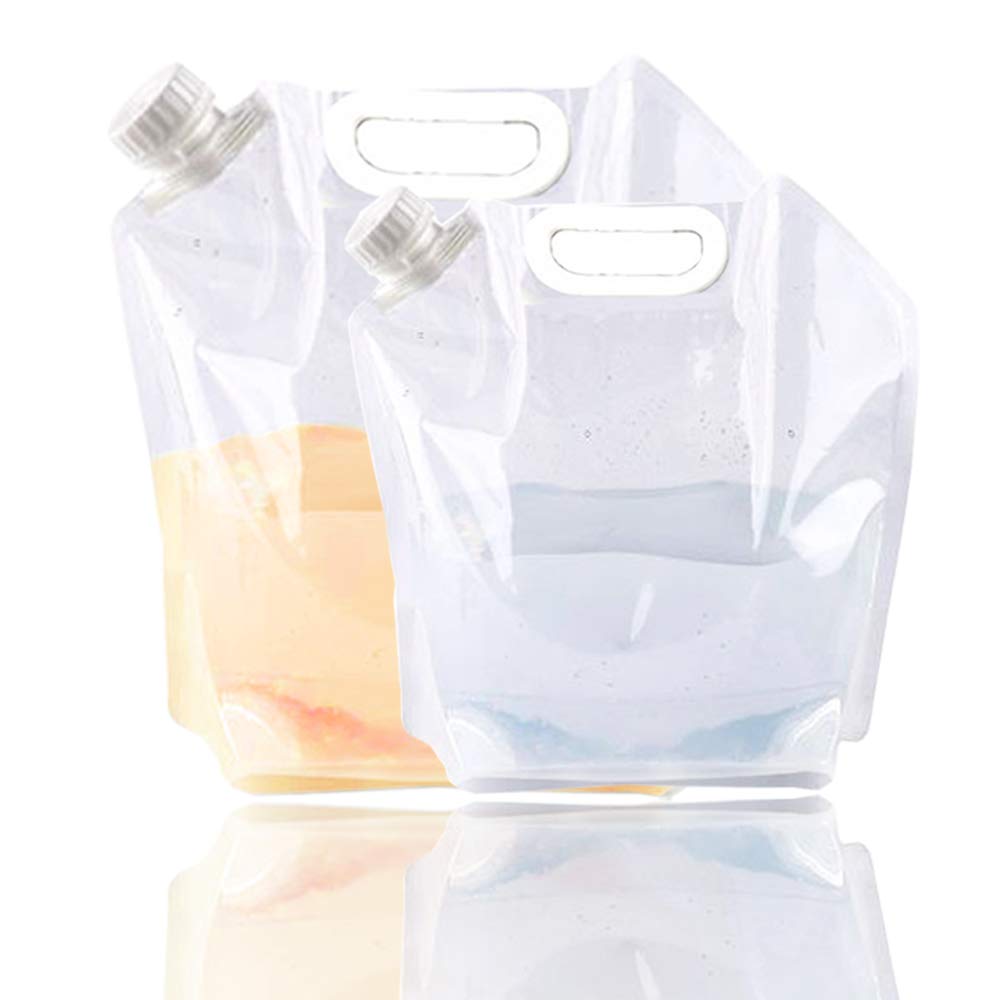 Supant 5L+10L/4Gal Litres Collapsible Water Jug Container, Freezable, Bpa Free Plastic Water Carrier Tank, Outdoor Folding Water
