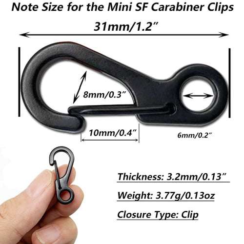 12Pcs Mini Sf Alloy Carabiner Clip Key Clips For Keychains, Effiet Small Spring Snap Hook Carabiners For Edc Key, Dog Tags, 7 St