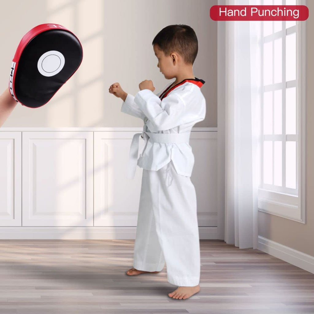 Seisso 2Pcs Taekwondo Kickboxing Pads+2Pcs Punching Mitts For Karate Training Target Thai Pads Punching Kit Kick Punch Pad Kicki