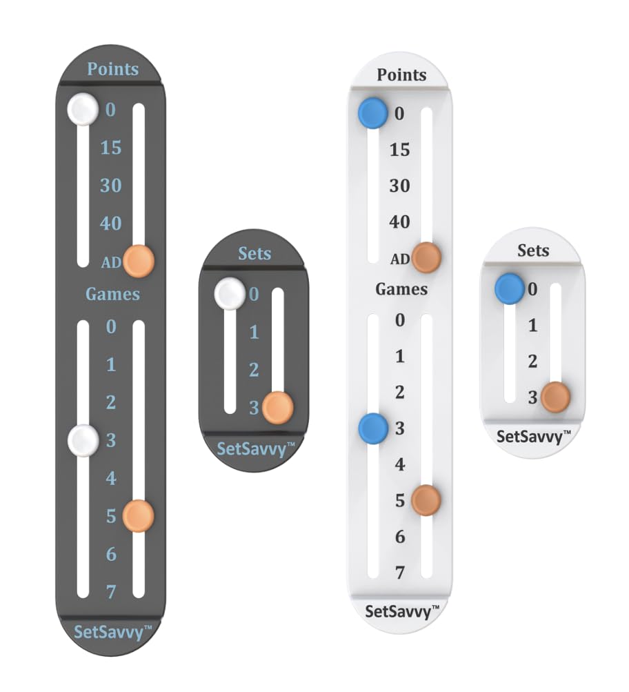 Tennis Score Keeper for Racket and Paddle, Tennis Score Counter, Easy-to-Mount Point Tracker for Recording Points, Games, and Se