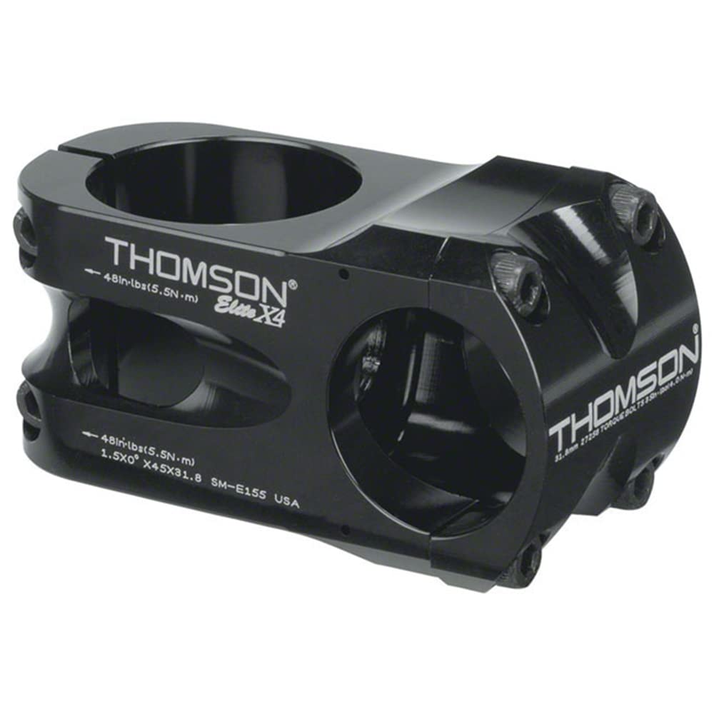 Thomson X4 31.8 Bicycle Stem (1.5 X 0-Degree X 45Mm, Black)