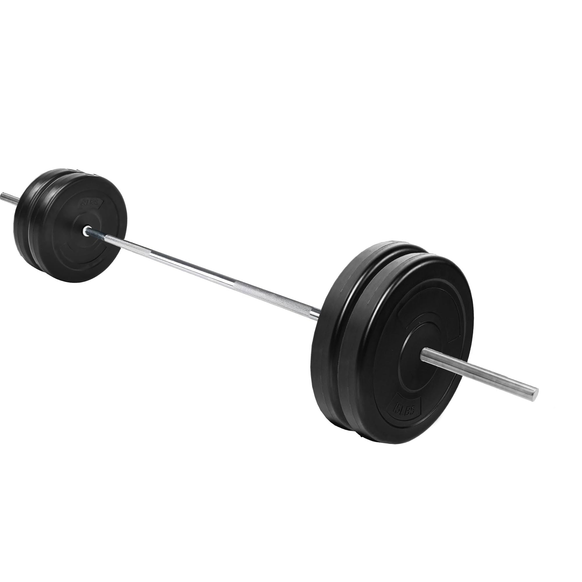 Fitvids Vinyl Standard 1-Inch Weight Plates Set with 5FT Standard Bar for Strength Training and Weightlifting, 80 LBS