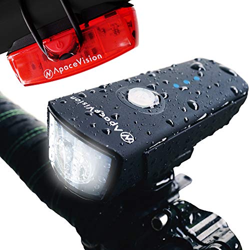 500 Lumens Bike Light Set Usb Rechargeable - Powerful Bicycle Headlight & Led Tail Light Combo - Super Bright Ipx5 Waterproof Mt