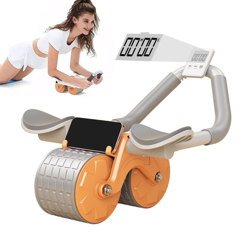 Exercise Wheels Abdominal Wheel Automatic Rebound Roller Exercise for Plank Abdominal Roller Training for Home Gym Elbow Support