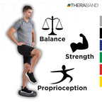 Theraband Stability Trainer Pad, Advanced Level Black Inflatable Pad, Balance Trainer & Wobble Cushion For Balance & Core Streng