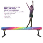 Sealoha 8Ft Ultrasimple Adjustable&Foldable Balance Beam,High-Low Floor Beam Suede Gymnastics Equipment,No Tool Require, Gymnast