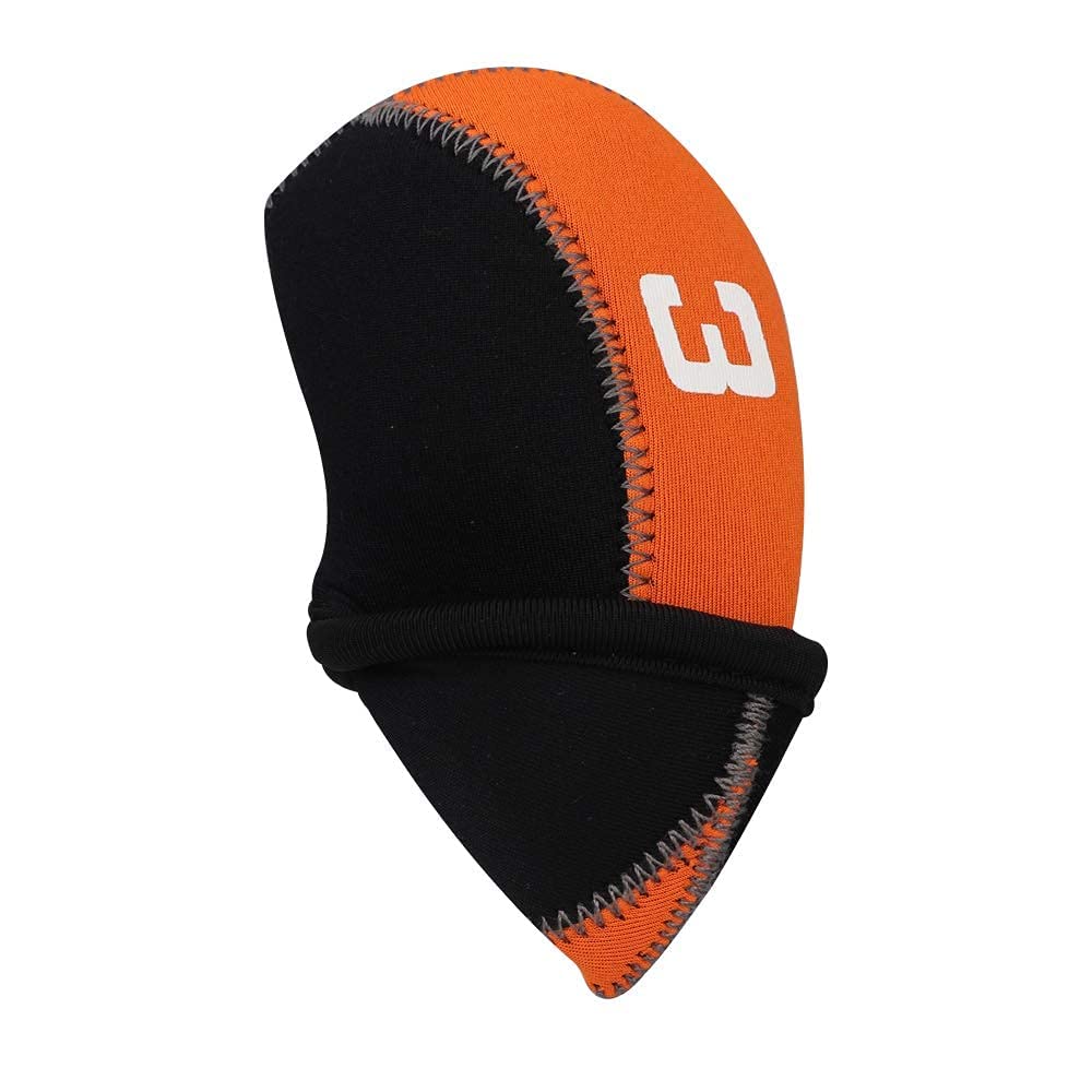 11Pcs/Set Neoprene Iron Headcover Set With Large No. For All Brands Callaway,Ping,Taylormade,Cobra Etc. (Orange & Black)