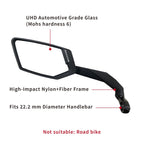 Meachow 2024 New Handlebar Bike Mirror, Scratch Resistant Glass Lens, Ultra-Hd, E-Bike Mirror, Bicycle Mirror, (Silver Left Side
