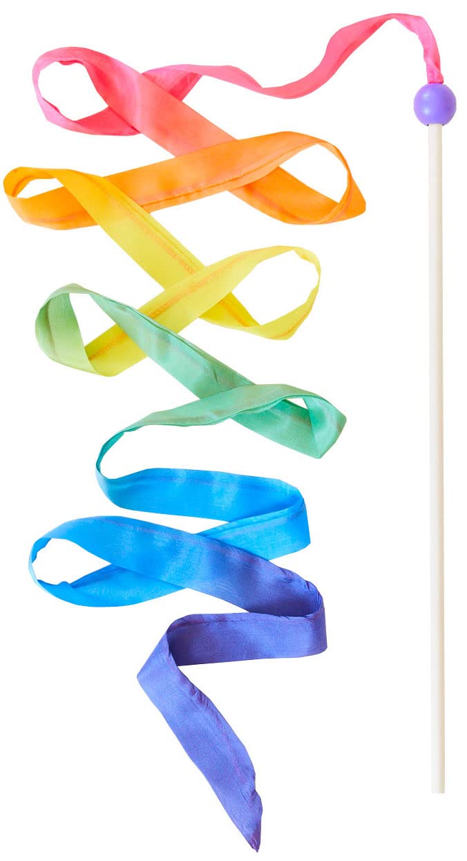 Sarah'S Silks Rainbow Streamer - 8' Long Twirling Ribbon Wand For Kids  Montessori And Waldorf Toys