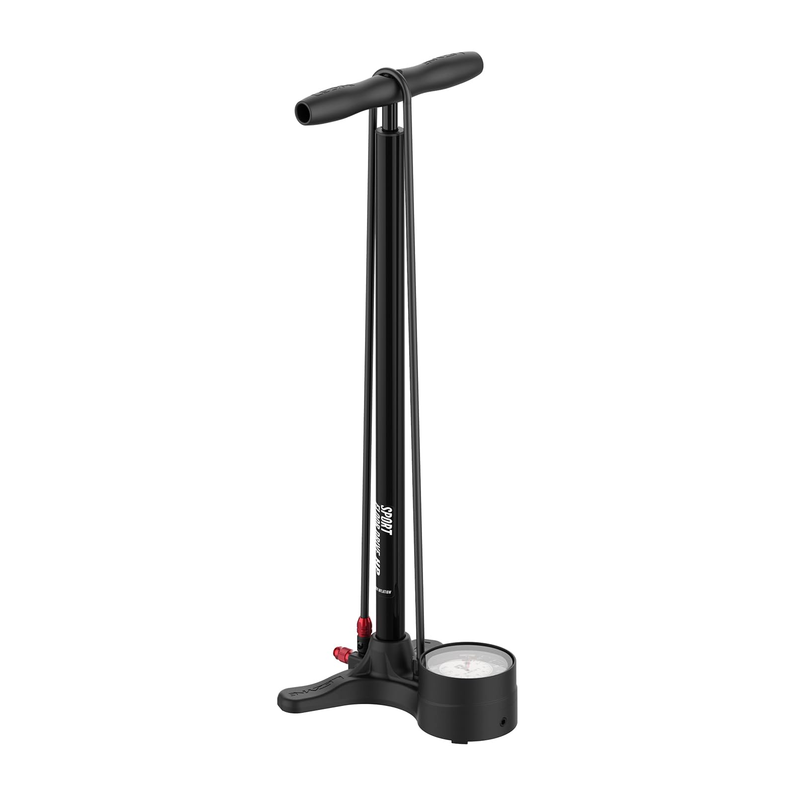 LEZYNE Sport Floor Drive 3.5 High Pressure Bicycle Floor Pump with 3.5 Analog Gauge - Durable 220 PSI Tire Air Pump for Road/Tra