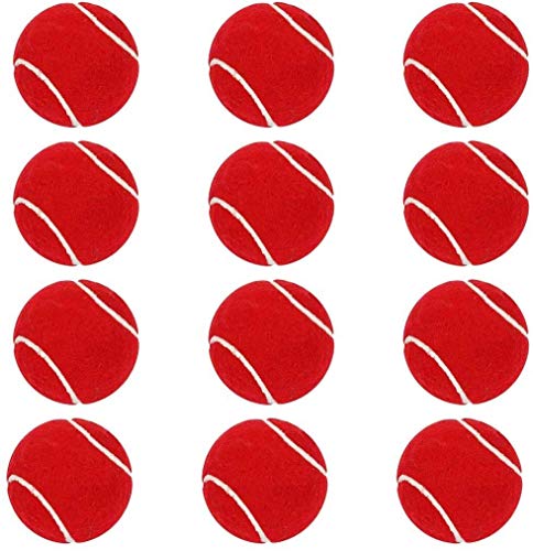 Steller Rubber Light Weight Tennis Ball | Perfect For Recreational Sports, Cricket And Kids, Pack Of 12 (Red)