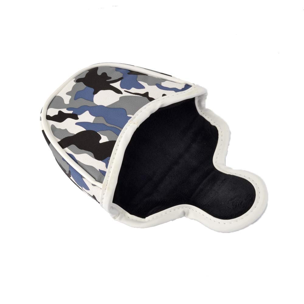 Gooaction Camo Blue Golf Mallet Putter Head Cover Magnetic Closure With Camouflage Creative Pattern Synthetic Leather Putters He