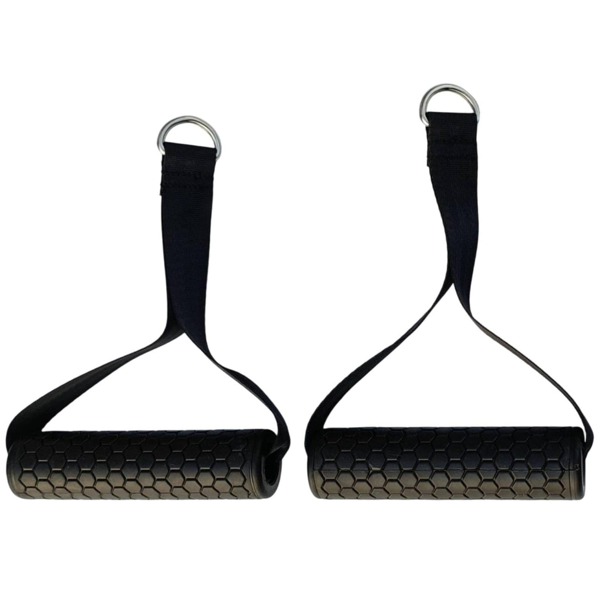 Zoomella Hexagonal Texture Exercise Grip Handles RubberCoated Resistance Band Handles Strap Straps Resistance Band Handle Metal