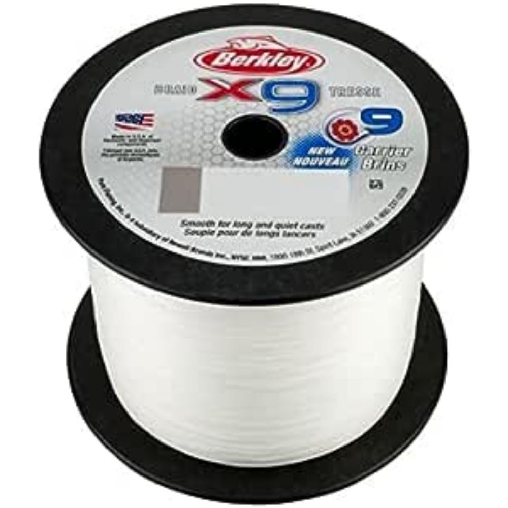 Berkley X9 Braid Superline, Crystal, 30Lb Test | 45 Lbc | 20.6Kg, 2188Yd | 2000M Fishing Line, Suitable For Freshwater And Saltw