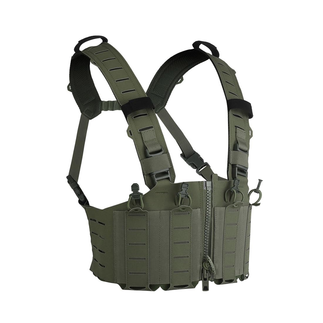XURUYI Tactical Chest Rig for Mens, VE-96 Lightweight MOLLE Tactical Vest Attachment, Open-style Tactical Chest Rig (Army Green)
