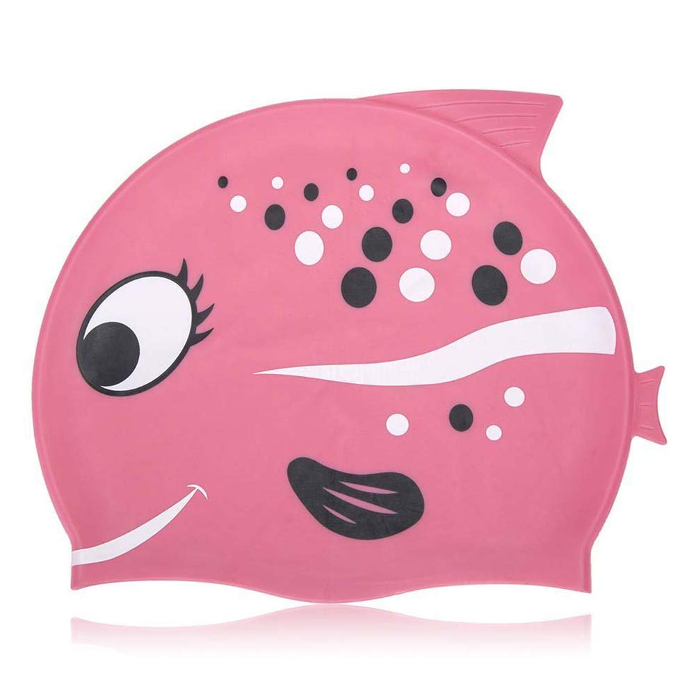 Doublewood Kids Swimming Caps Fun Swimming Hat Comfortable Silicone Children Toddlers Swim Cap Waterproof Protect Ear Swim Pool 